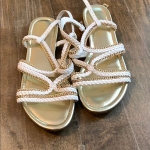 White and gold sandals